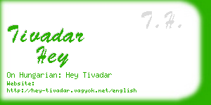 tivadar hey business card